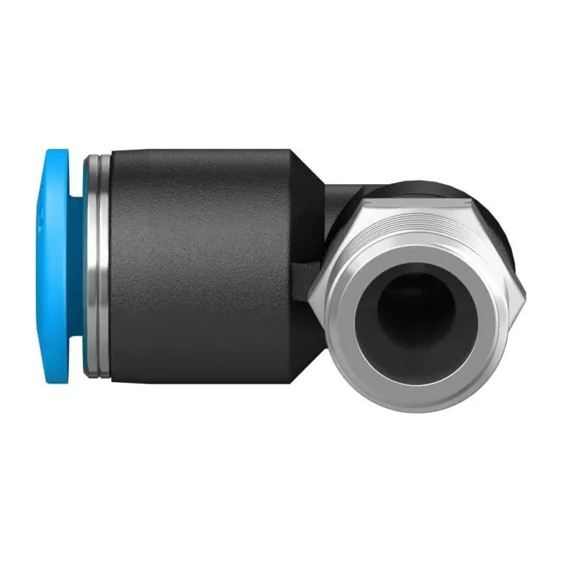 Festo Nickel Plated Brass Pneumatic Fitting Male R 1/8 in Threaded-to-Tube 6mm Push-in QSL-1/8-6
