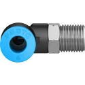 Festo Nickel Plated Brass Pneumatic Fitting Male R 1/8 in Threaded-to-Tube 6mm Push-in QSL-1/8-6