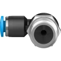 Festo Nickel Plated Brass Pneumatic Fitting Male R 1/8 in Threaded-to-Tube 6mm Push-in QSL-1/8-6