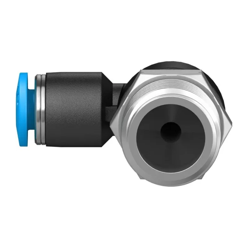 Festo Nickel Plated Brass Pneumatic Fitting Male R 1/8 in Threaded-to-Tube 6mm Push-in QSL-1/8-6