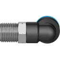 Festo Nickel Plated Brass Pneumatic Fitting Male R 1/8 in Threaded-to-Tube 6mm Push-in QSL-1/8-6
