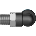 Festo Nickel Plated Brass Pneumatic Fitting, R 1/8 in Threaded-to-Tube, 8mm Push-in, 90° Angle QSL-1/8-8