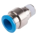 Festo Pneumatic Fitting 12mm Push-in Male Thread R 1/4 Nickel Plated Brass QS-1/4-12-I