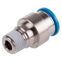 Festo Pneumatic Fitting 12mm Push-in Male Thread R 1/4 Nickel Plated Brass QS-1/4-12-I