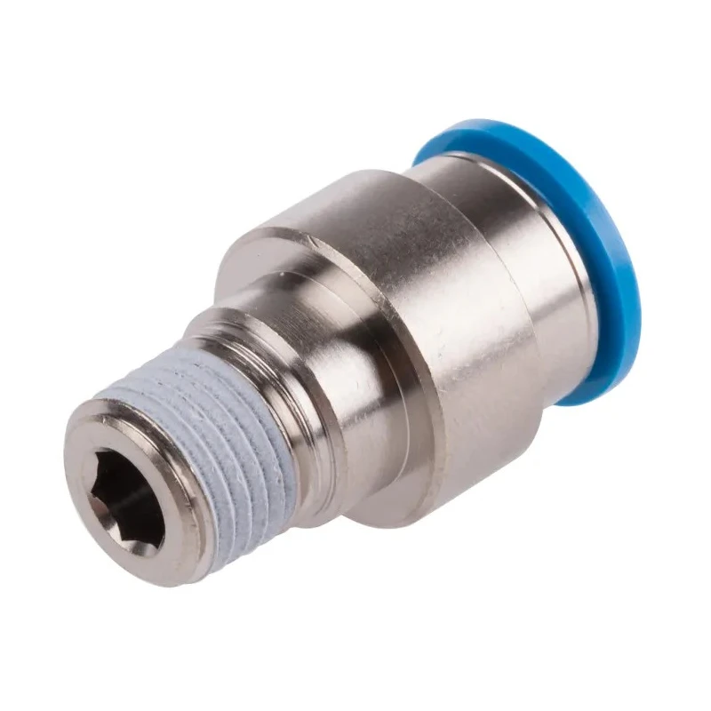Festo Pneumatic Fitting 12mm Push-in Male Thread R 1/4 Nickel Plated Brass QS-1/4-12-I