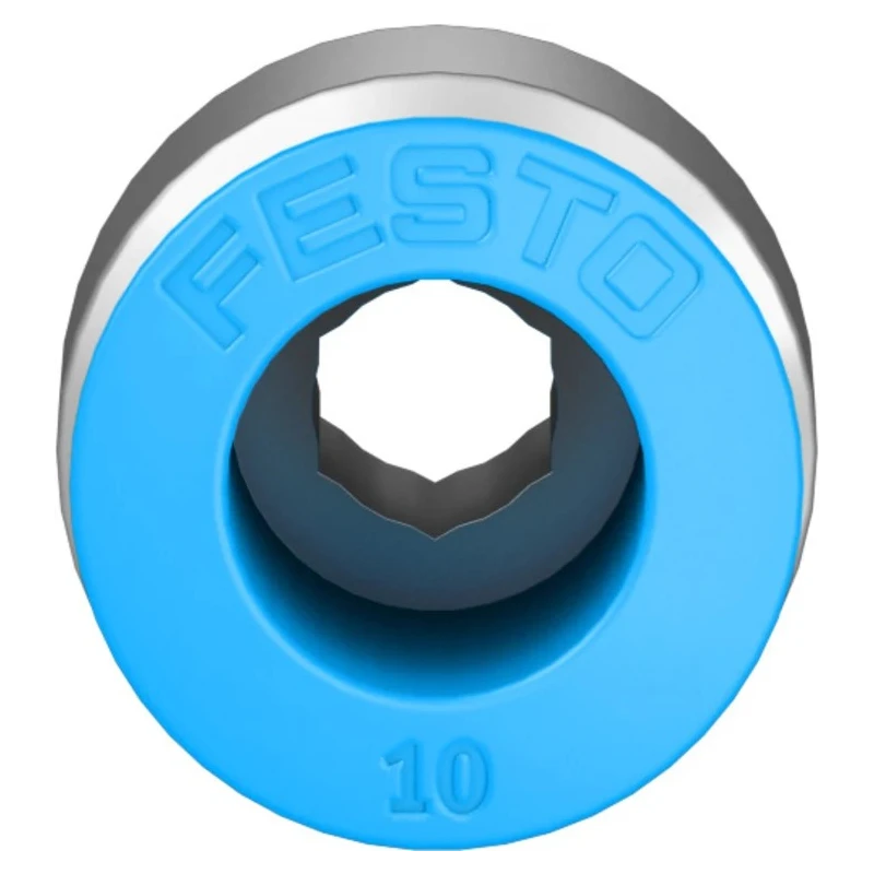 Festo Pneumatic Fitting 10mm Push-in, Male, 1/4 in R Thread, Brass Nickel Finish QS-1/4-10-I