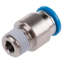 Festo Pneumatic Fitting 10mm Push-in, Male, 1/4 in R Thread, Brass Nickel Finish QS-1/4-10-I