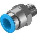 Festo Pneumatic Fitting 12mm Push-in Male Threaded-to-Tube Connector 1/4 in R Nickel Finish QS-1/4-12
