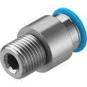 Festo Pneumatic Fitting 10mm Push-in, Male, 1/4 in R Thread, Brass Nickel Finish QS-1/4-10-I
