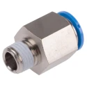 Festo Pneumatic Fitting 12mm Push-in Male Threaded-to-Tube Connector 1/4 in R Nickel Finish QS-1/4-12