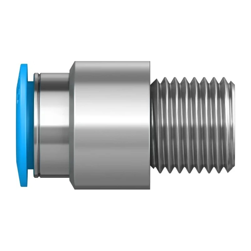 Festo Pneumatic Fitting 10mm Push-in, Male, 1/4 in R Thread, Brass Nickel Finish QS-1/4-10-I