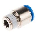 Festo QS Series Pneumatic Fitting 12mm Push-in Male Thread R 3/8 Nickel Plated Brass QS-3/8-12-I