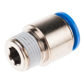 Festo QS Series Pneumatic Fitting 12mm Push-in Male Thread R 3/8 Nickel Plated Brass QS-3/8-12-I