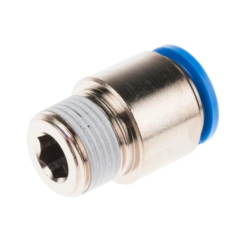 Festo QS Series Pneumatic Fitting 12mm Push-in Male Thread R 3/8 Nickel Plated Brass QS-3/8-12-I