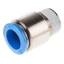 Festo QS Series Pneumatic Fitting 12mm Push-in Male Thread R 3/8 Nickel Plated Brass QS-3/8-12-I
