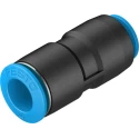 Festo Pneumatic Fitting Reducer Nipple QS Series, Push-in 10 mm to 8 mm, High Alloy Stainless Steel, Nitrile Rubber QS-10-8