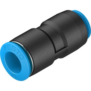 Festo Pneumatic Fitting Reducer Nipple QS Series, Push-in 10 mm to 8 mm, High Alloy Stainless Steel, Nitrile Rubber QS-10-8