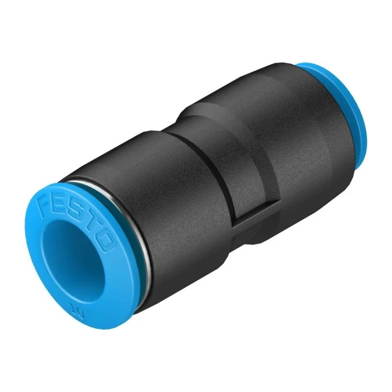 Festo Pneumatic Fitting Reducer Nipple QS Series, Push-in 10 mm to 8 mm, High Alloy Stainless Steel, Nitrile Rubber QS-10-8