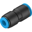 Festo Pneumatic Fitting Reducer Nipple QS Series, Push-in 10 mm to 8 mm, High Alloy Stainless Steel, Nitrile Rubber QS-10-8