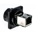Amphenol Socapex RJF544 Series RJ45 Connector Female, Panel Mount, Cat5e Unshielded Straight 1 Port 8 Way RJ45