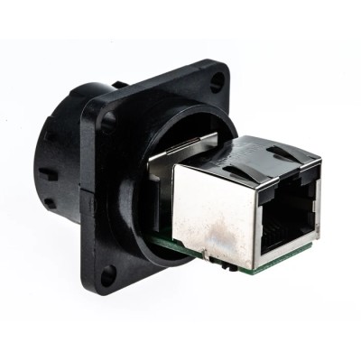 Amphenol Socapex RJF544 Series RJ45 Connector Female, Panel Mount, Cat5e Unshielded Straight 1 Port 8 Way RJ45