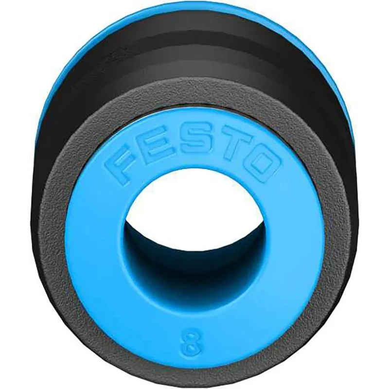 Festo Pneumatic Fitting Reducer Nipple QS Series, Push-in 10 mm to 8 mm, High Alloy Stainless Steel, Nitrile Rubber QS-10-8