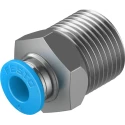Festo Pneumatic Fitting 12mm Push-in Male Threaded-to-Tube Nickel Finish Brass 3/8 in R QS-3/8-6