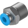 Festo Pneumatic Fitting 12mm Push-in Male Threaded-to-Tube Nickel Finish Brass 3/8 in R QS-3/8-6