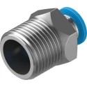 Festo Pneumatic Fitting 12mm Push-in Male Threaded-to-Tube Nickel Finish Brass 3/8 in R QS-3/8-6