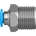 Festo Pneumatic Fitting 12mm Push-in Male Threaded-to-Tube Nickel Finish Brass 3/8 in R QS-3/8-6