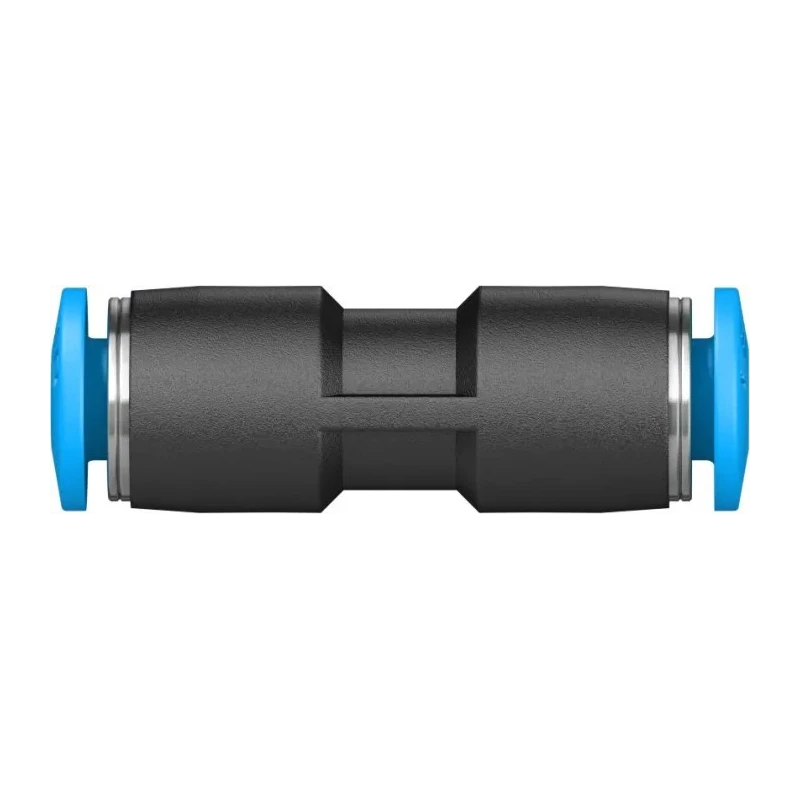 Festo Pneumatic Fitting Straight Tube-to-Tube Adapter Push-in 4 mm, High Alloy Stainless Steel, Nickel Plated Brass QS-4