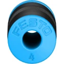 Festo Pneumatic Fitting Straight Tube-to-Tube Adapter Push-in 4 mm, High Alloy Stainless Steel, Nickel Plated Brass QS-4