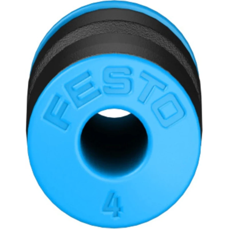 Festo Pneumatic Fitting Straight Tube-to-Tube Adapter Push-in 4 mm, High Alloy Stainless Steel, Nickel Plated Brass QS-4