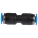 Festo Pneumatic Fitting Straight Tube-to-Tube Adapter Push-in 4 mm, High Alloy Stainless Steel, Nickel Plated Brass QS-4