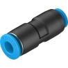 Festo Pneumatic Reducer Nipple QS Series, Push-in 6 mm to 4 mm, Nitrile Rubber NBR Seals, Nickel Plated Brass, Brass QS-6-4