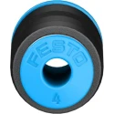 Festo Pneumatic Reducer Nipple QS Series, Push-in 6 mm to 4 mm, Nitrile Rubber NBR Seals, Nickel Plated Brass, Brass QS-6-4