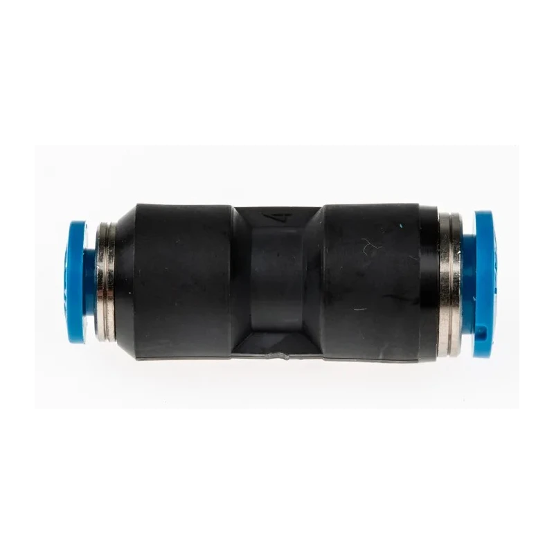Festo Pneumatic Reducer Nipple QS Series, Push-in 6 mm to 4 mm, Nitrile Rubber NBR Seals, Nickel Plated Brass, Brass QS-6-4