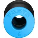 Festo Pneumatic Reducer Nipple QS Series, Push-in 6 mm to 4 mm, Nitrile Rubber NBR Seals, Nickel Plated Brass, Brass QS-6-4