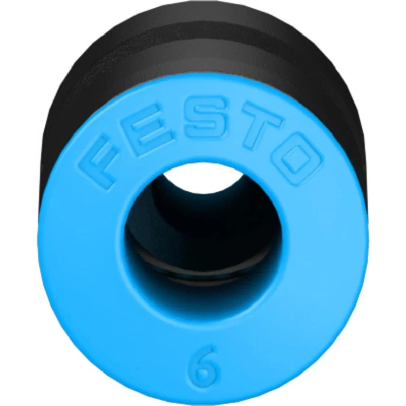 Festo Pneumatic Reducer Nipple QS Series, Push-in 6 mm to 4 mm, Nitrile Rubber NBR Seals, Nickel Plated Brass, Brass QS-6-4