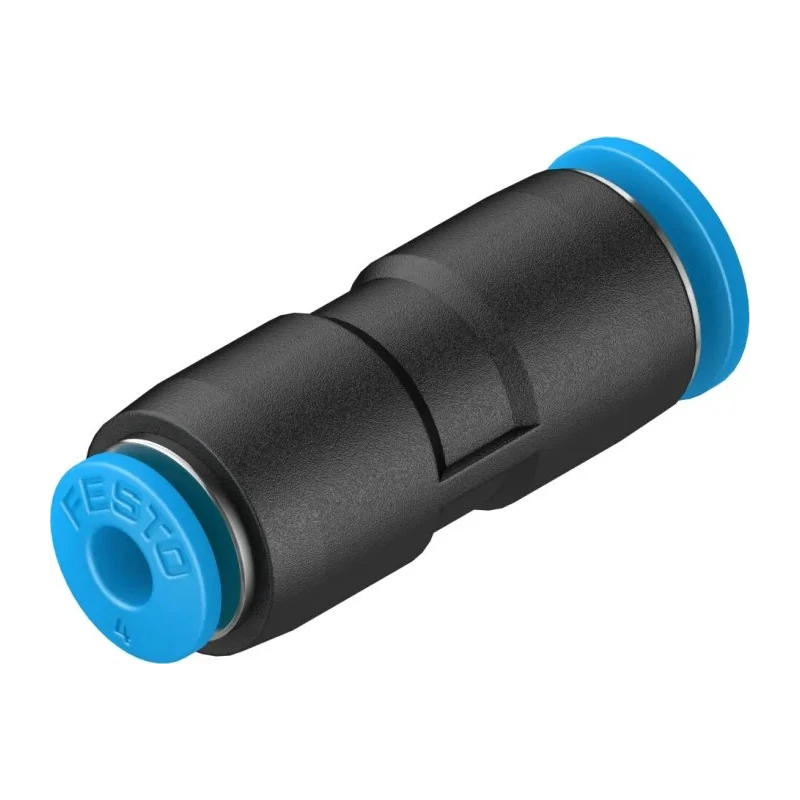 Festo Pneumatic Reducer Nipple QS Series, Push-in 6 mm to 4 mm, Nitrile Rubber NBR Seals, Nickel Plated Brass, Brass QS-6-4