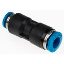 Festo Pneumatic Reducer Nipple QS Series, Push-in 6 mm to 4 mm, Nitrile Rubber NBR Seals, Nickel Plated Brass, Brass QS-6-4