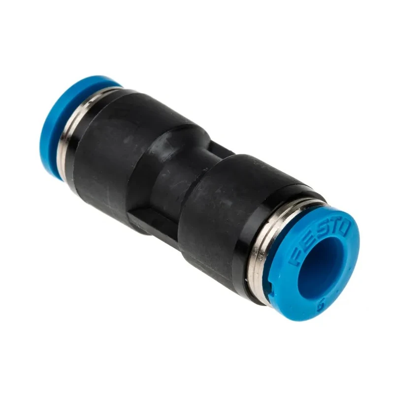 Festo Polybutylene Terephthalate Pneumatic Straight Tube-to-Tube Adapter Fitting QS Series 6 mm Push-in QS-6