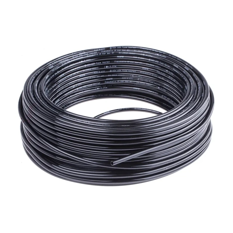 Festo Compressed Air Pipe Black Polyurethane 6 mm 50 m Maximum 10 Bar Operating Pressure PUN-H-6X1-SW