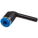 Festo Nickel Plated Brass Elbow Tube-to-Tube Pneumatic Fitting QSL-4H, Push In 4 mm Connection, 14 bar, -10°C to 80°C QSL-4H