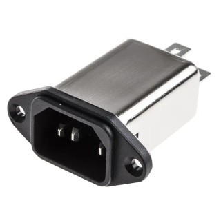 Schaffner 250V AC 3A Panel Mount IEC Filter Male Faston FN9222-3-06