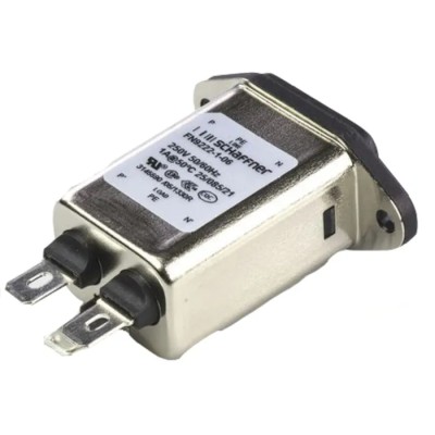 Schaffner 250V AC 1A Panel Mount IEC Filter Male with Faston Termination FN9222-1-06