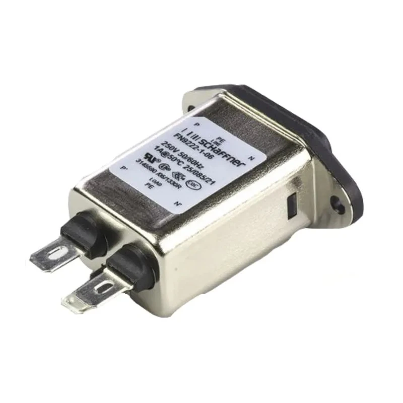 Schaffner 250V AC 1A Panel Mount IEC Filter Male with Faston Termination FN9222-1-06