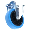 Tente Fixed Castor Wheel, 250 kg Load Capacity, 125 mm Diameter, Rubber Tread, Roller Bearing Hub 3478UFR125P62BLUE