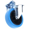 Tente Fixed Castor Wheel, 250 kg Load Capacity, 125 mm Diameter, Rubber Tread, Roller Bearing Hub 3478UFR125P62BLUE