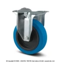 Tente Fixed Castor Wheel, 250 kg Load Capacity, 125 mm Diameter, Rubber Tread, Roller Bearing Hub 3478UFR125P62BLUE